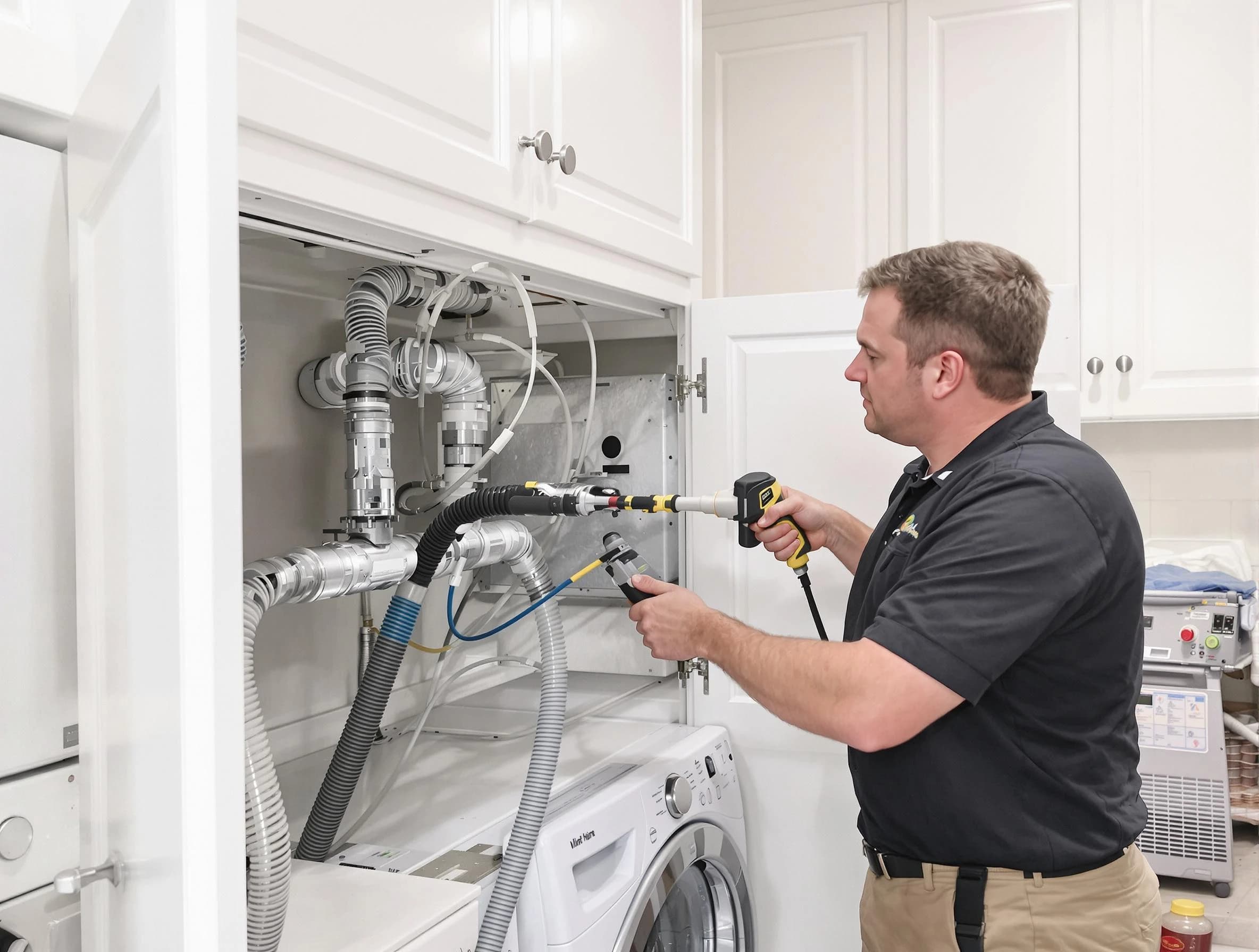Bernalillo Dryer Vent Cleaning professional removing severe blockage from a clogged dryer vent in Bernalillo
