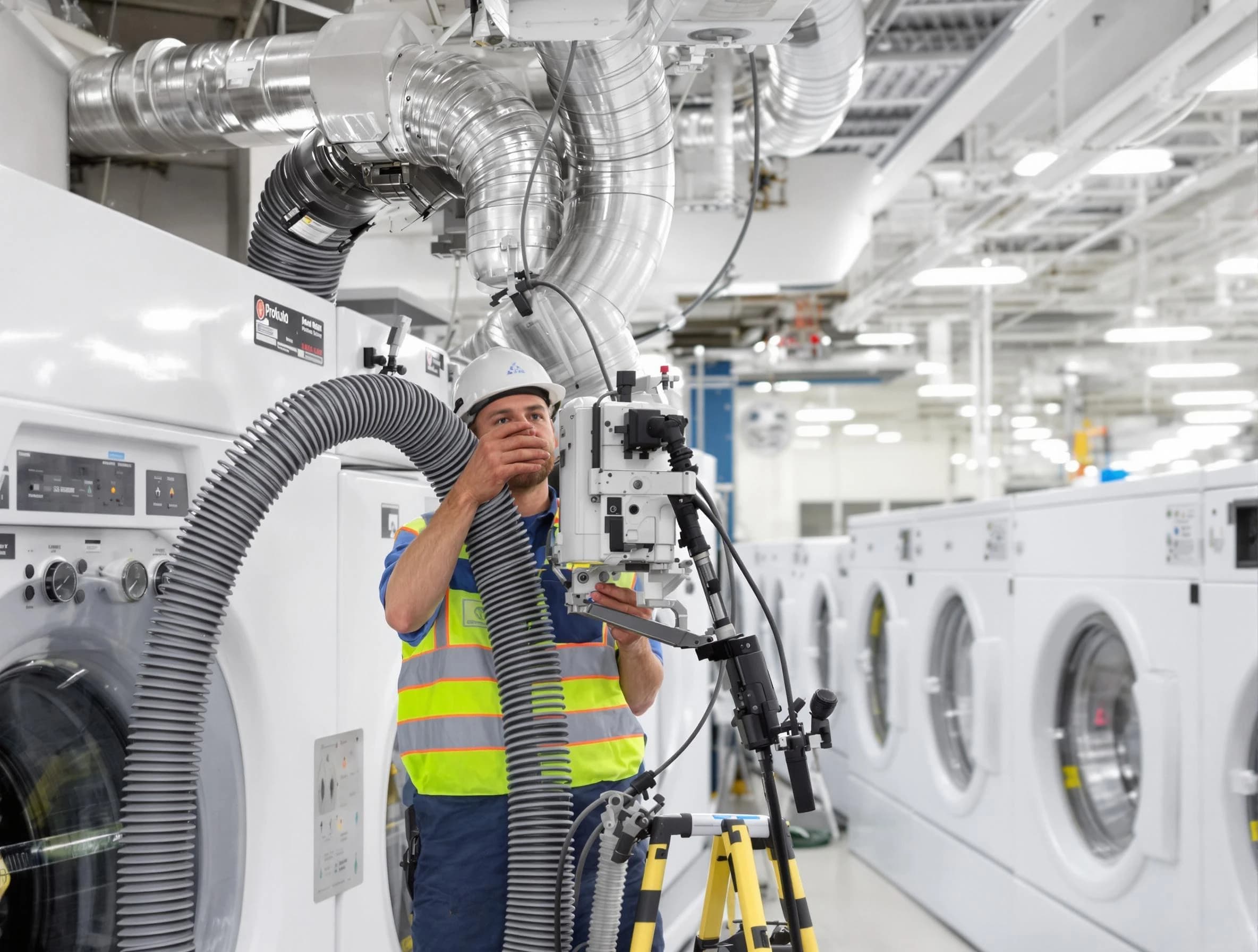 Bernalillo Dryer Vent Cleaning team performing commercial-grade dryer vent cleaning at a business facility in Bernalillo