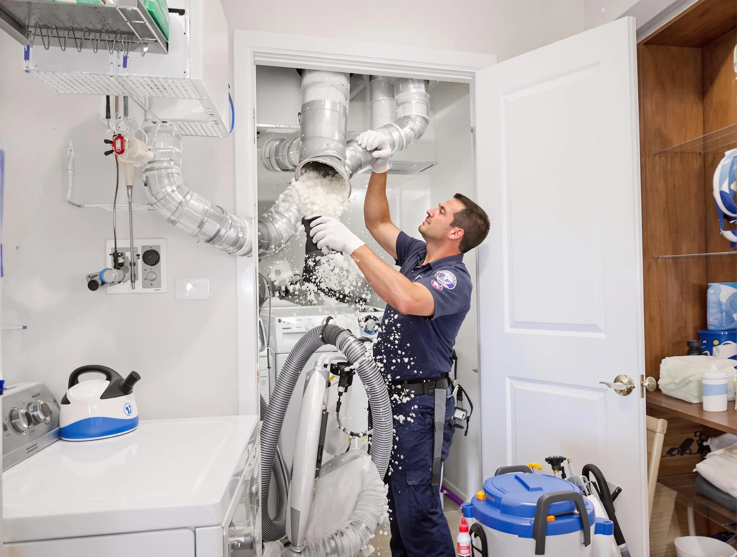 Bernalillo Dryer Vent Cleaning technician delivering thorough residential dryer vent cleaning service in Bernalillo
