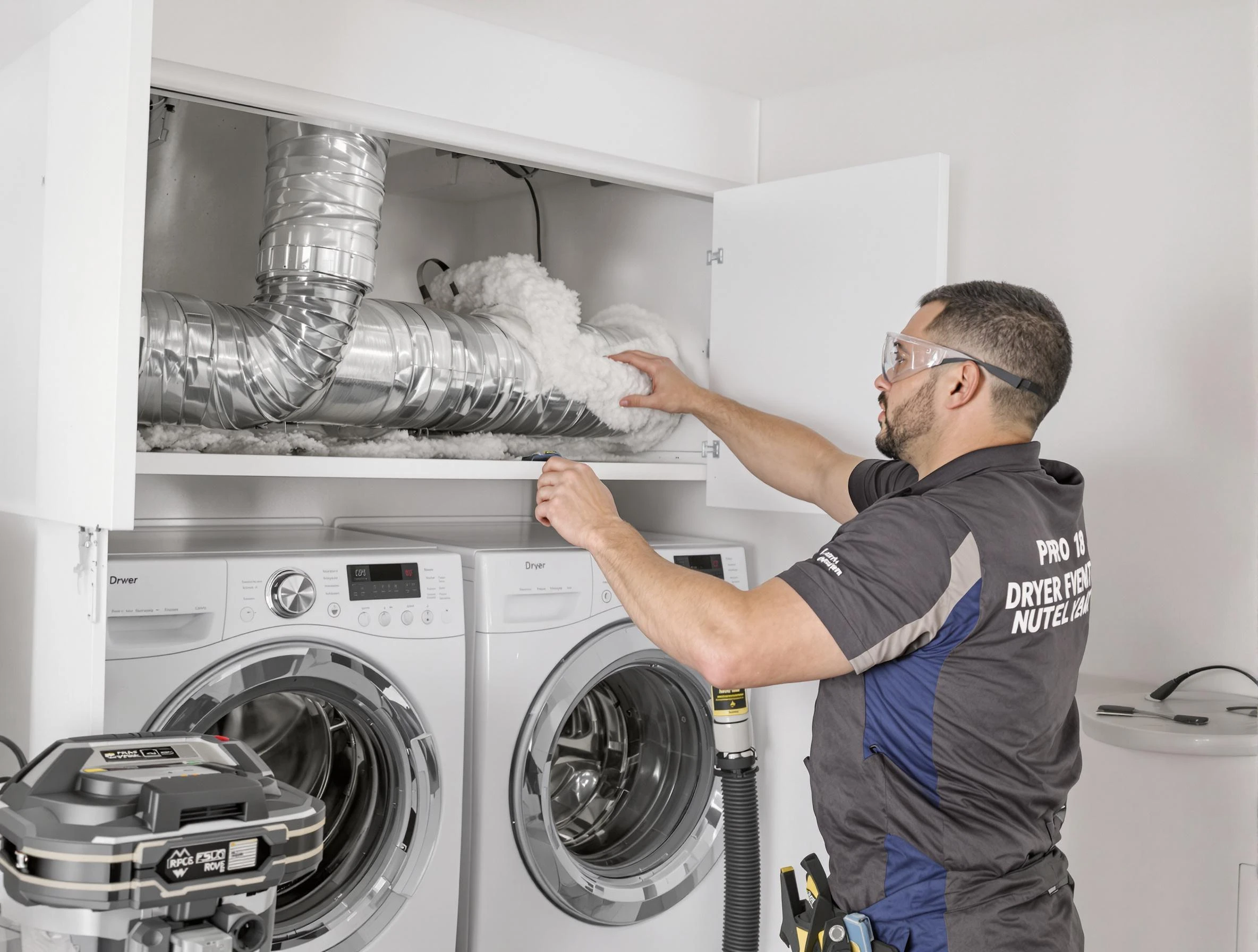 Bernalillo Dryer Vent Cleaning certified technician performing specialized gas dryer vent cleaning in Bernalillo